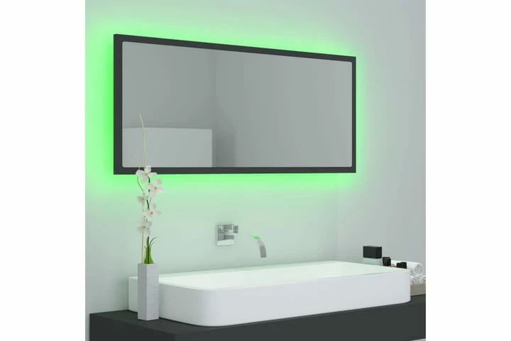 Badeværelsesspejl M. LED-lys 100x8,5x37 Cm Spånplade Grå 15 Badeværelsesspejl M. LED-lys 100x8,5x37 Cm Spånplade Grå - Billede 13