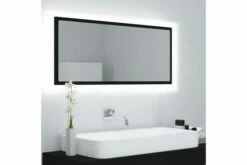 Badeværelsesspejl M. LED-lys 100x8,5x37 Cm Spånplade Sort -TRADEMAX Salg badevaerelsesspejl m led lys 100x85x37 cm spaanplade sort sort 2886723