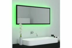 Badeværelsesspejl M. LED-lys 100x8,5x37 Cm Spånplade Sort -TRADEMAX Salg badevaerelsesspejl m led lys 100x85x37 cm spaanplade sort sort 2898579