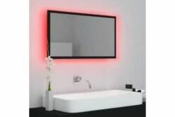 Badeværelsesspejl M. LED-lys 80x8,5x37 Cm Spånplade Sort -TRADEMAX Salg badevaerelsesspejl m led lys 80x85x37 cm spaanplade sort sort 2899393