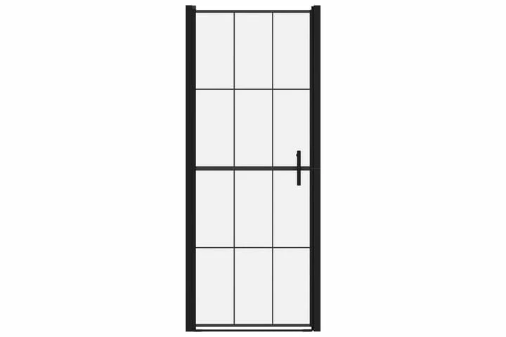 Brusedør 81x195 Cm Hærdet Glas Sort 7 Brusedør 81x195 Cm Hærdet Glas Sort - Billede 5
