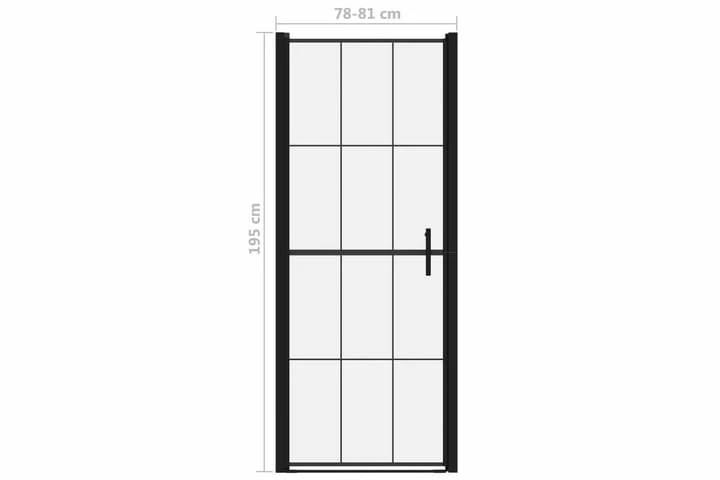 Brusedør 81x195 Cm Hærdet Glas Sort 6 Brusedør 81x195 Cm Hærdet Glas Sort - Billede 4