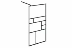 Brusevæg 80x195 Cm Klart ESG-glas Sort -TRADEMAX Salg brusevaeg 80x195 cm klart esg glas sort gennemsigtig 3446196 1