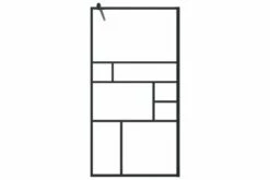 Brusevæg 80x195 Cm Klart ESG-glas Sort