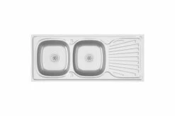 Dobbelt Køkkenvask 1200x500x155 Mm Rustfrit Stål Sølvfarvet -TRADEMAX Salg dobbelt koekkenvask 1200x500x155 mm rustfrit staal soelvfarvet soelv 2891416 1