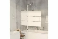 Foldbar Bruseafskærmning 120x140 Cm Sikkerhedsglas Hvid -TRADEMAX Salg foldbar bruseafskaermning 120x140 cm sikkerhedsglas hvid 3673964 1