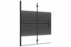 Foldbar Bruseafskærmning 120x140 Cm Sikkerhedsglas Sort
