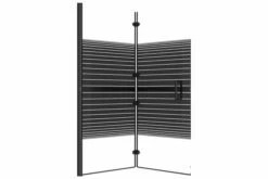 Foldbar Bruseafskærmning 120x140 Cm Sikkerhedsglas Sort -TRADEMAX Salg foldbar bruseafskaermning 120x140 cm sikkerhedsglas sort 3682067 1
