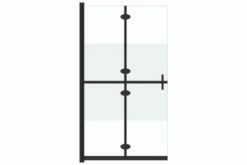 Foldbar Brusevæg 110x190 Cm Halvt Matteret Sikkerhedsglas