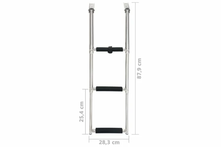 Foldbar Stige 3 Trin Rustfrit Stål 3 Foldbar Stige 3 Trin Rustfrit Stål