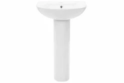 Fritstående Håndvask Med Piedestal Keramik 520x440x190 Mm -TRADEMAX Salg fritstaaende haandvask med piedestal keramik 520x440x190 mm hvid 4073771 1