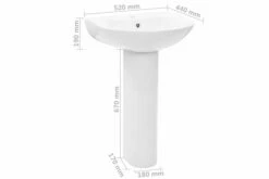 Fritstående Håndvask Med Piedestal Keramik 520x440x190 Mm -TRADEMAX Salg fritstaaende haandvask med piedestal keramik 520x440x190 mm hvid 4073775