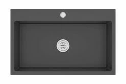 Håndlavet Køkkenvask Med Afløbshul Rustfrit Stål Sort -TRADEMAX Salg haandlavet koekkenvask med afloebshul rustfrit staal sort sort 4455209 1