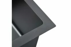 Håndlavet Køkkenvask Med Afløbshul Rustfrit Stål Sort -TRADEMAX Salg haandlavet koekkenvask med afloebshul rustfrit staal sort sort 4462420