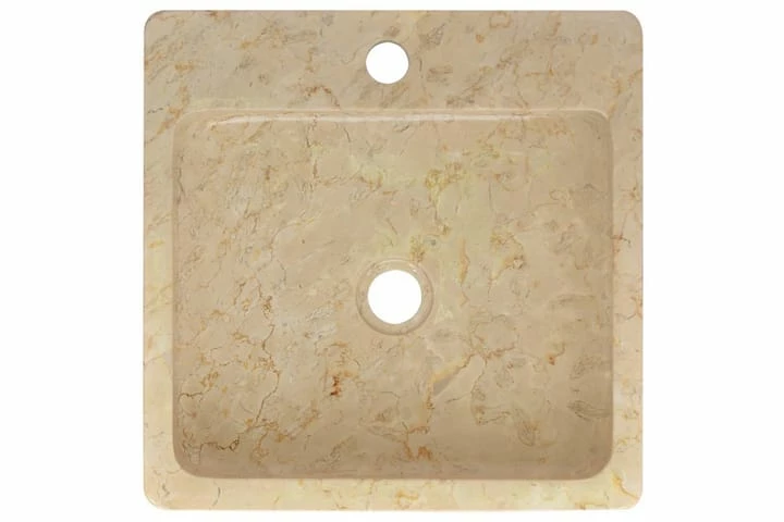 Håndvask 40x40x12 Cm Marmor Cremefarvet 9 Håndvask 40x40x12 Cm Marmor Cremefarvet - Billede 7