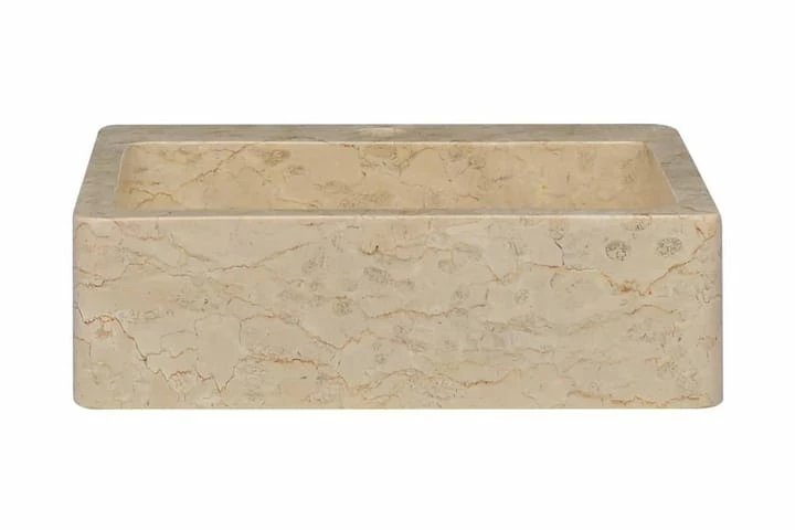 Håndvask 40x40x12 Cm Marmor Cremefarvet 14 Håndvask 40x40x12 Cm Marmor Cremefarvet - Billede 12