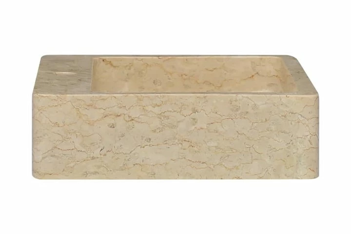 Håndvask 40x40x12 Cm Marmor Cremefarvet 10 Håndvask 40x40x12 Cm Marmor Cremefarvet - Billede 8
