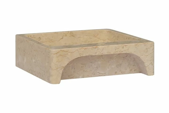 Håndvask 40x40x12 Cm Marmor Cremefarvet 8 Håndvask 40x40x12 Cm Marmor Cremefarvet - Billede 6