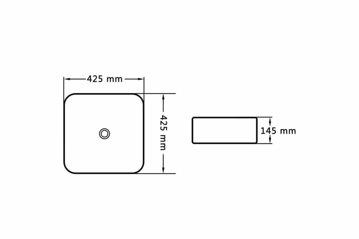 Håndvask 42,5 X 42,5 X 14,5 Cm Keramik Hvid 3 Håndvask 42,5 X 42,5 X 14,5 Cm Keramik Hvid