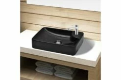 Håndvask I Keramik Til Badeværelse, Hul Til Vandhane, Sort 12 Håndvask I Keramik Til Badeværelse, Hul Til Vandhane, Sort -TRADEMAX Salg haandvask i keramik til badevaerelse hul til vandhane sort sort 4245713