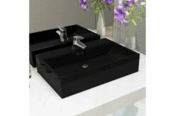 Håndvask Med Vandhanehul Keramik 60,5 X 42,5 X 14,5 Cm Sort -TRADEMAX Salg haandvask med vandhanehul keramik 605 x 425 x 145 cm sort sort 4073174