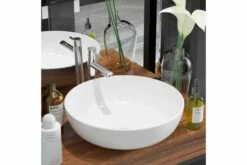 Håndvask Rund Keramik 41,5 X 13,5 Cm Hvid -TRADEMAX Salg haandvask rund keramik 415 x 135 cm hvid hvid 4245722 1