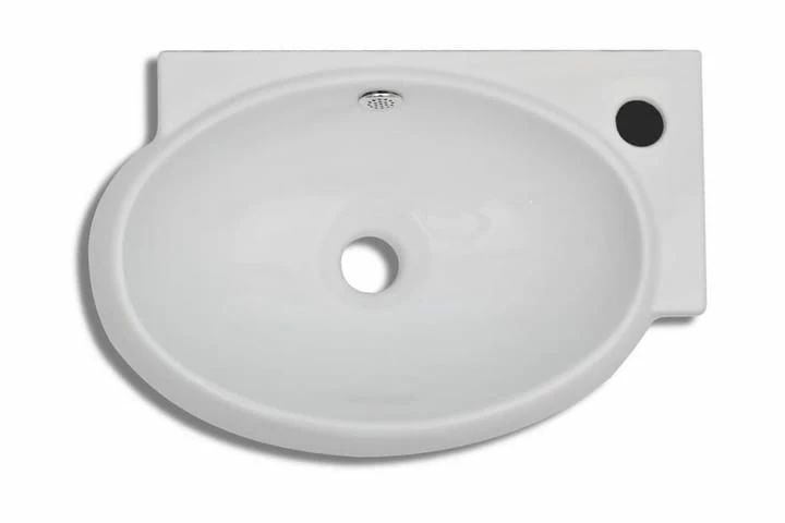 Hjørnehåndvask Overløb Hanehul Keramisk Hvid 16 Hjørnehåndvask Overløb Hanehul Keramisk Hvid - Billede 14