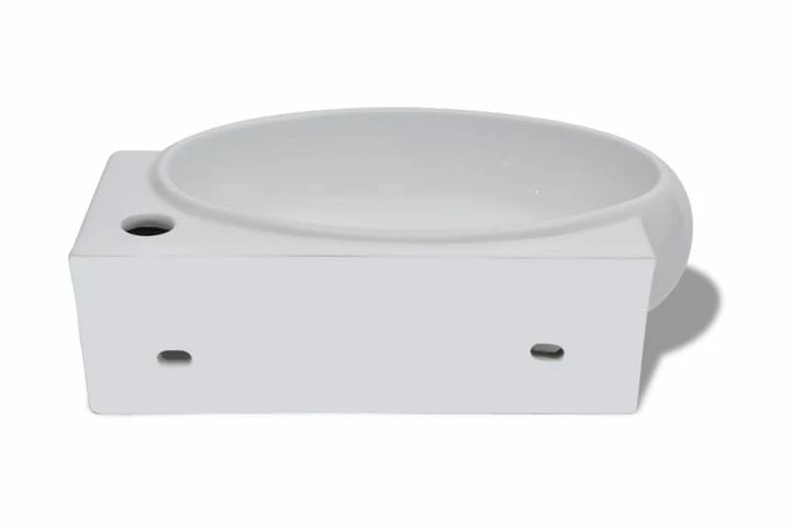 Hjørnehåndvask Overløb Hanehul Keramisk Hvid 10 Hjørnehåndvask Overløb Hanehul Keramisk Hvid - Billede 8