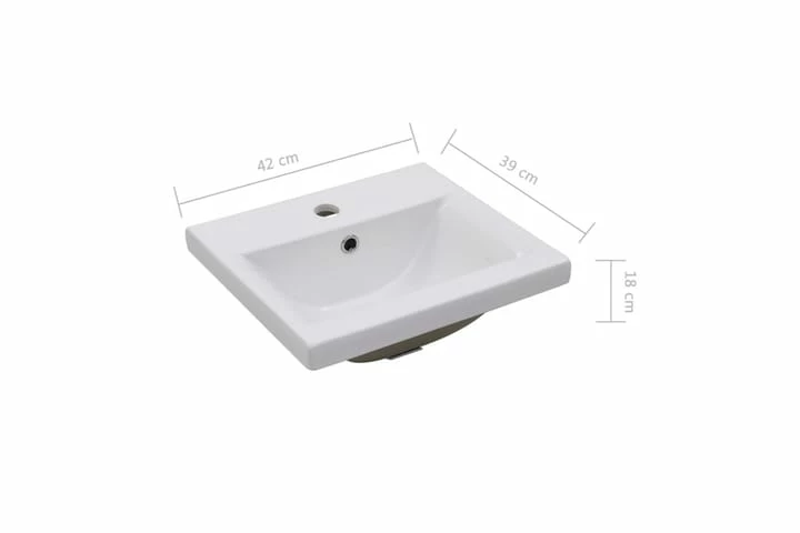Indbygget Håndvask 42x39x18 Cm Keramisk Hvid 4 Indbygget Håndvask 42x39x18 Cm Keramisk Hvid - Billede 2