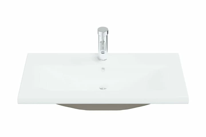 Indbygget Håndvask Med Hane 81x39x18 Cm Keramisk Hvid 14 Indbygget Håndvask Med Hane 81x39x18 Cm Keramisk Hvid - Billede 12