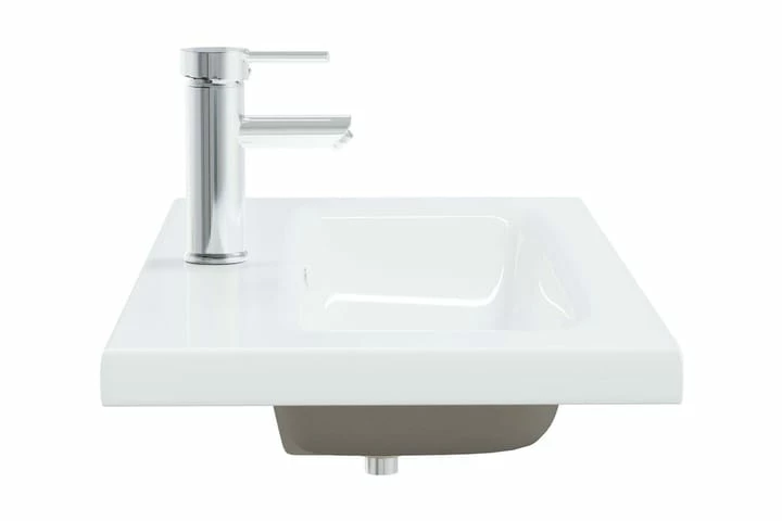 Indbygget Håndvask Med Hane 81x39x18 Cm Keramisk Hvid 12 Indbygget Håndvask Med Hane 81x39x18 Cm Keramisk Hvid - Billede 10