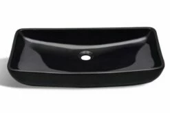 Keramisk Badeværelsesvask Basin Sort Rektangulær