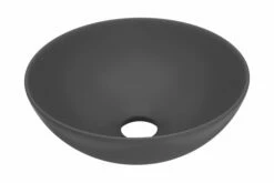 Keramisk Håndask Til Badeværelse Rund Mørkegrå