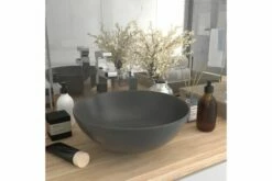 Keramisk Håndask Til Badeværelse Rund Mørkegrå -TRADEMAX Salg keramisk haandask til badevaerelse rund moerkegraa 4246972 1