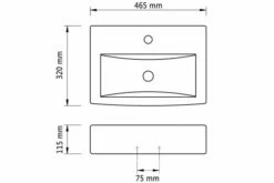 Keramisk Håndvask Overløb Hanehul Firkantet Hvid -TRADEMAX Salg keramisk haandvask overloeb hanehul firkantet hvid hvid 4073023 1