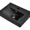 Keramisk Håndvask Overløb Hanehul Firkantet Sort -TRADEMAX Salg keramisk haandvask overloeb hanehul firkantet sort sort 4071171