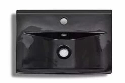 Keramisk Håndvask Overløb Hanehul Firkantet Sort -TRADEMAX Salg keramisk haandvask overloeb hanehul firkantet sort sort 4073334 1