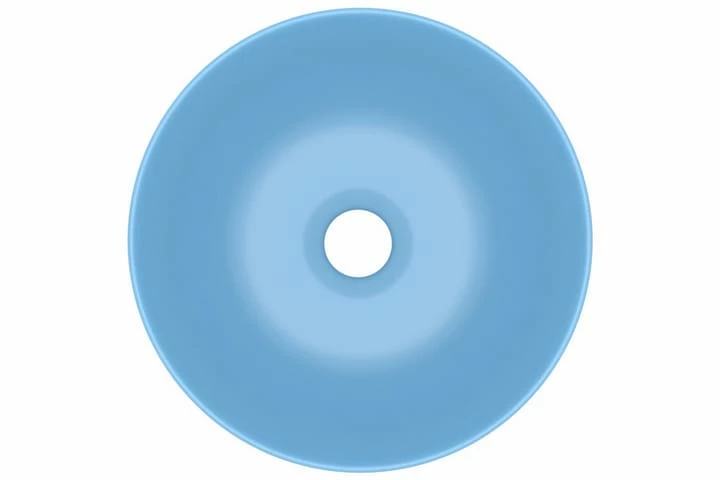Keramisk Håndvask Til Badeværelse Rund Lyseblå 5 Keramisk Håndvask Til Badeværelse Rund Lyseblå - Billede 3
