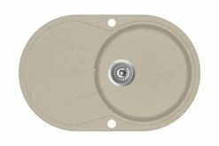 Køkkenvask Enkelt Vask Oval Granit Sort -TRADEMAX Salg koekkenvask granit enkelt vask oval beige beige 4449065