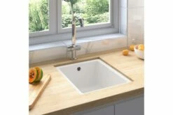 Køkkenvask Med Overløbshul Granit Hvid