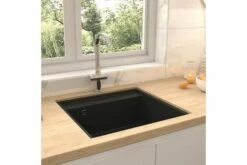 Køkkenvask Med Overløbshul Granit Sort -TRADEMAX Salg koekkenvask med overloebshul granit sort sort 2242196 1