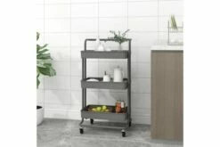 Køkkenvogn Med 3 Hylder 42x25x83,5 Cm Jern Og ABS Grå -TRADEMAX Salg koekkenvogn med 3 hylder 42x25x835 cm jern og abs graa graa 3891373
