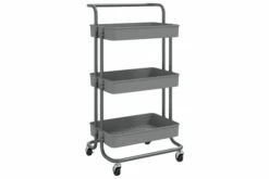 Køkkenvogn Med 3 Hylder 42x25x83,5 Cm Jern Og ABS Grå -TRADEMAX Salg koekkenvogn med 3 hylder 42x25x835 cm jern og abs graa graa 3910688 1
