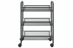 Køkkenvogn Med 3 Hylder 46x26x64 Cm Jern Sort 22 Køkkenvogn Med 3 Hylder 46x26x64 Cm Jern Sort -TRADEMAX Salg koekkenvogn med 3 hylder 46x26x64 cm jern sort sort 3911340