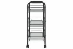 Køkkenvogn Med 3 Hylder 46x26x64 Cm Jern Sort 25 Køkkenvogn Med 3 Hylder 46x26x64 Cm Jern Sort -TRADEMAX Salg koekkenvogn med 3 hylder 46x26x64 cm jern sort sort 3916522