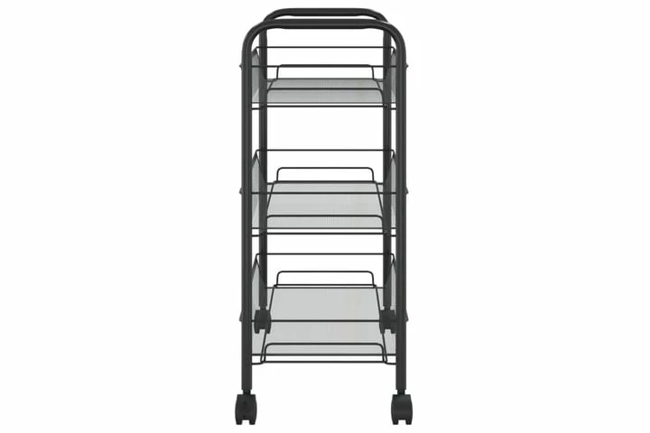 Køkkenvogn Med 3 Hylder 46x26x64 Cm Jern Sort 12 Køkkenvogn Med 3 Hylder 46x26x64 Cm Jern Sort - Billede 10