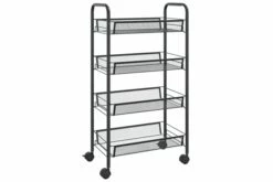 Køkkenvogn Med 4 Hylder 46x26x85 Cm Jern Sort