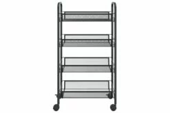 Køkkenvogn Med 4 Hylder 46x26x85 Cm Jern Sort 19 Køkkenvogn Med 4 Hylder 46x26x85 Cm Jern Sort -TRADEMAX Salg koekkenvogn med 4 hylder 46x26x85 cm jern sort sort 3908839