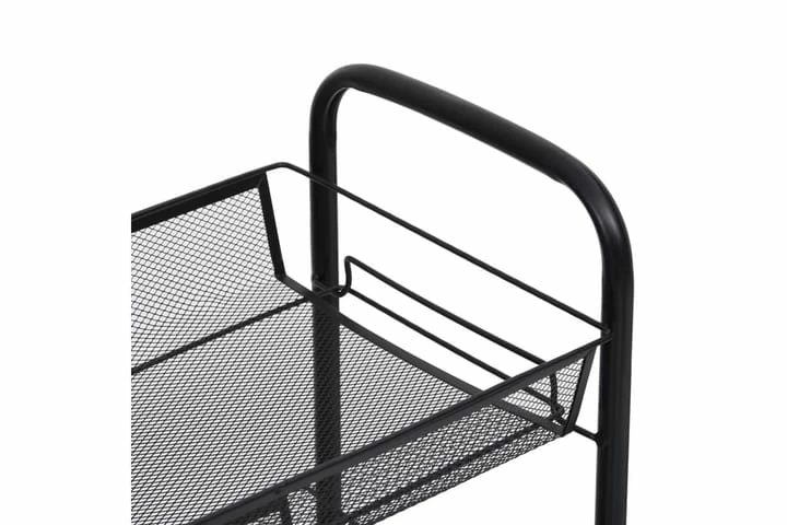 Køkkenvogn Med 4 Hylder 46x26x85 Cm Jern Sort 13 Køkkenvogn Med 4 Hylder 46x26x85 Cm Jern Sort - Billede 11