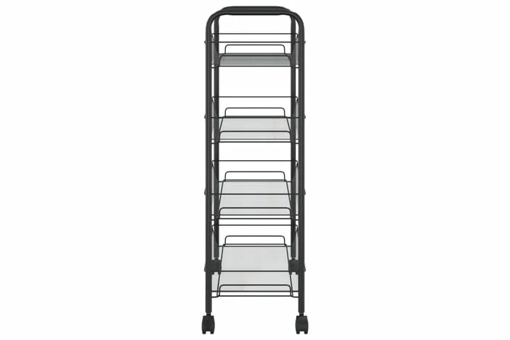 Køkkenvogn Med 4 Hylder 46x26x85 Cm Jern Sort 9 Køkkenvogn Med 4 Hylder 46x26x85 Cm Jern Sort - Billede 7